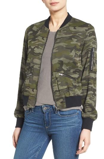 Women's C & C California Camo Print Bomber Jacket
