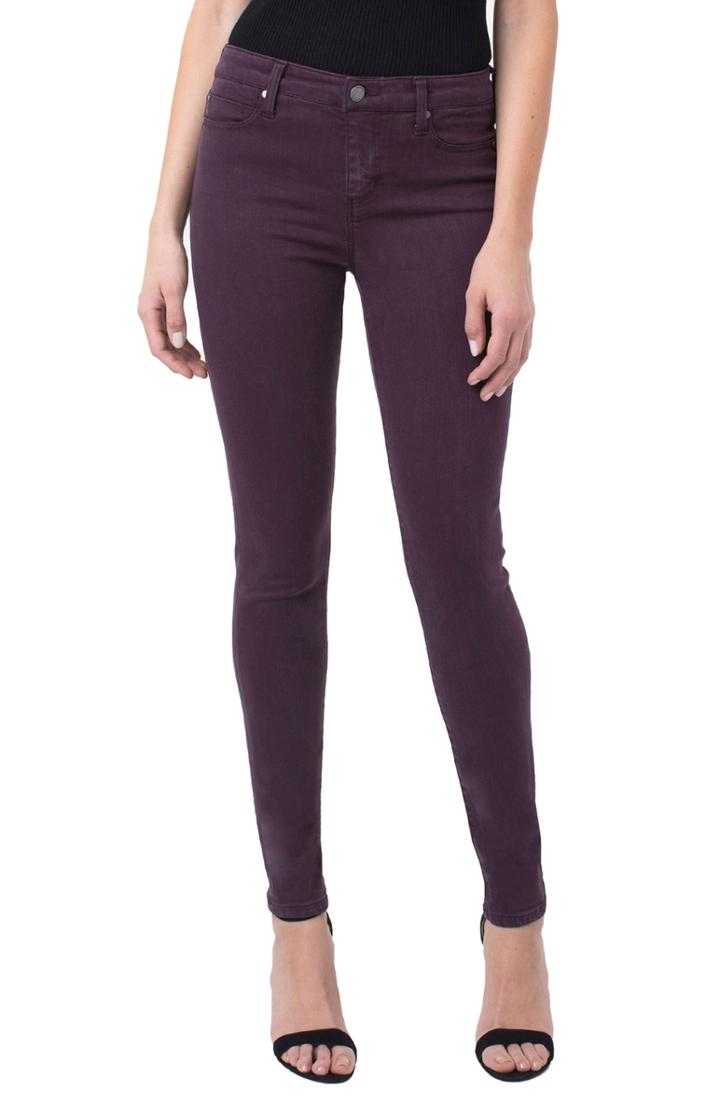 Petite Women's Liverpool Abby Skinny Pants P - Burgundy