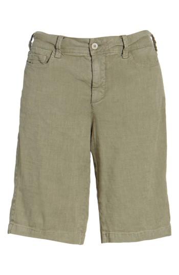 Petite Women's Nydj Catherine Linen Blend Bermuda Shorts P - Green