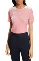 Women's Tibi Stretch Velvet Baby Tee - Pink