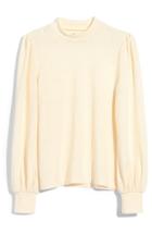 Women's Madewell Puff Sleeve Mock Neck Top, Size - Ivory