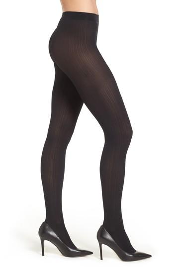 Women's Falke Ribbed Tights - Black