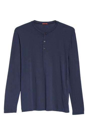 Men's Barena Venzia Fino Pima Cotton Henley - Blue