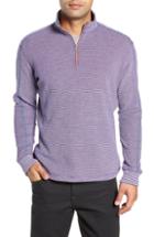 Men's Robert Graham Kitson Classic Fit Stripe Quarter Zip Sweater, Size - Red