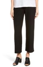 Women's Eileen Fisher Washable Stretch Crepe Crop Pants - Black