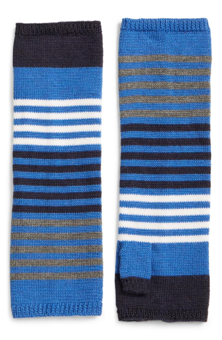 Women's Eileen Fisher Stripe Merino Wool Fingerless Gloves
