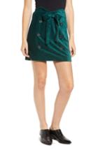 Women's Moon River Velour Tie Waist Skirt - Green