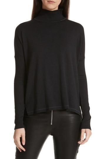 Women's Rag & Bone/jean Amelie Back Cutout Turtleneck - Black