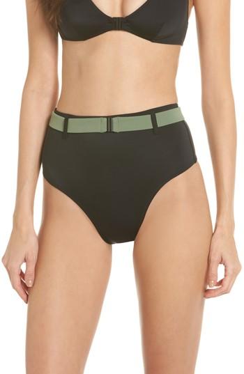 Women's Solid & Striped The Josephine High Waist Bikini Bottoms - Black