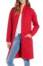 Women's Leith Open Front Midi Coat, Size - Red