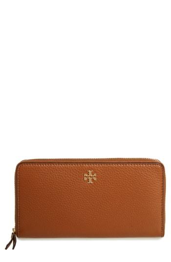 Women's Tory Burch Marsden Leather Zip Around Wallet - Brown