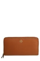 Women's Tory Burch Marsden Leather Zip Around Wallet - Brown