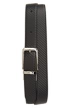 Men's Dunhill Twist Round Chass Reversible Leather Belt, Size - Black