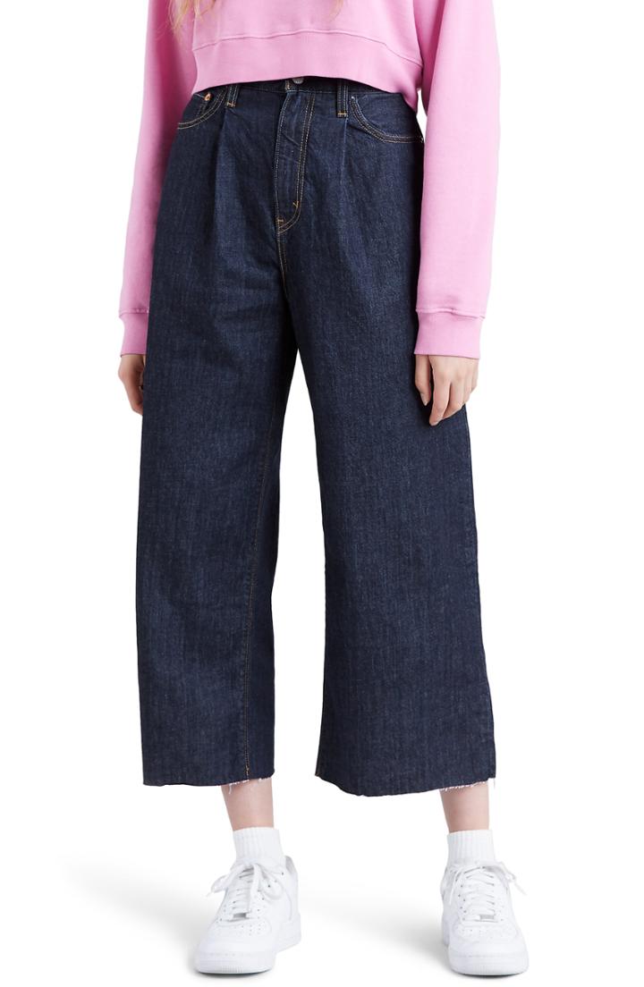 Women's Levi's Ribcage Super High Waist Crop Wide Leg Jeans X 25 - Blue