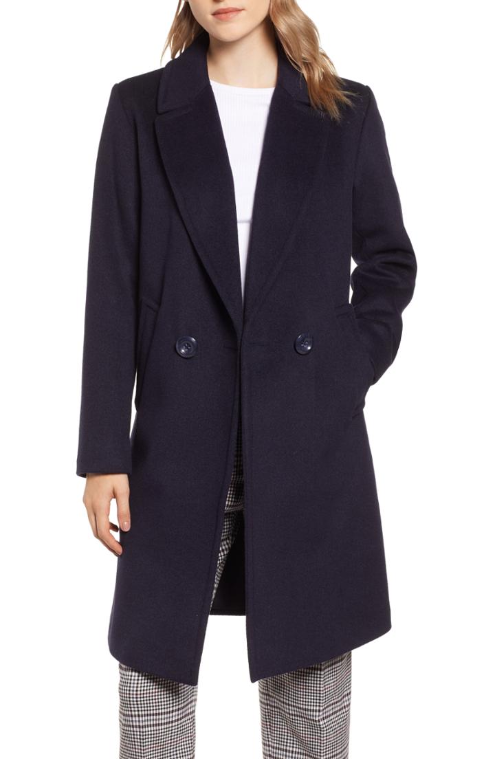 Women's Rachel Rachel Roy Double Breasted Wool Blend Coat - Blue