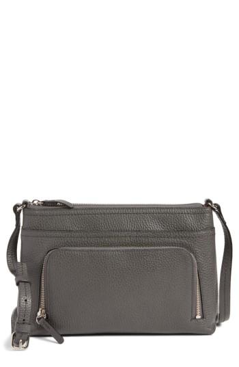 Nordstrom Pebbled Leather Crossbody Bag - Grey