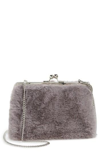 Chelsea28 Jagger Faux Fur Clutch - Grey