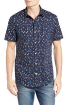 Men's Original Penguin Short Sleeve Mini Palm Print Lawn Sport Shirt