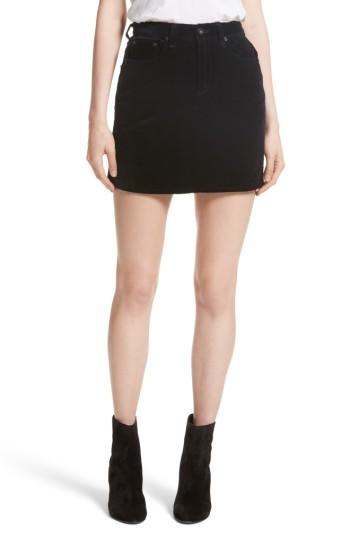 Women's Rag & Bone/jean Dive Velvet Miniskirt - Black