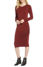 Women's Treasure & Bond Side Ruched Knit Sheath Dress, Size - Red