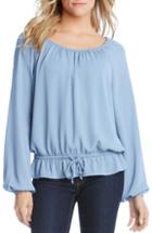 Women's Karen Kane Ruffle Hem Tie Top - Blue