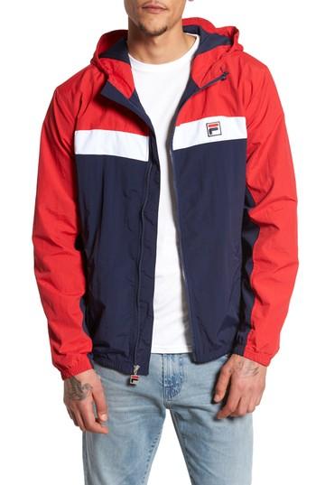 Men's Fila Usa Clipper Colorblock Windbreaker - Blue