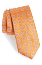 Men's Nordstrom Men's Shop Pinpoint Medallion Silk Tie, Size - Orange