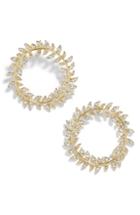 Women's Baublebar Leaf Round Hoop Earrings
