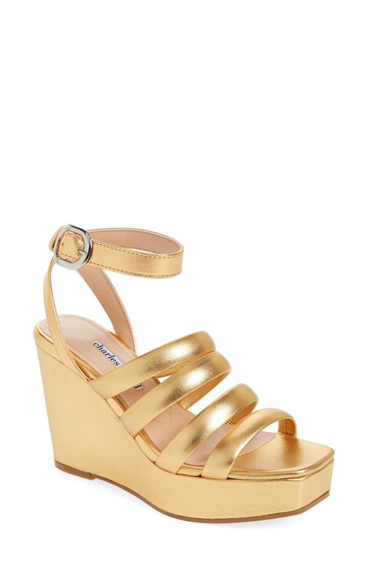 Women's Charles David Judy Platform Sandal M - Metallic