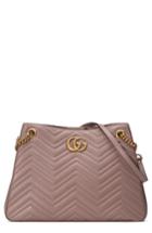 Gucci Gg Marmont Matelasse Leather Shoulder Bag - Coral