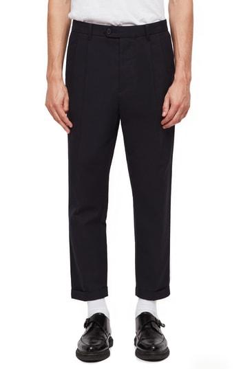 Men's Allsaints Is Pleated Cotton & Wool Trousers