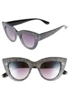 Women's Bp. 45mm Glitter Cat Eye Sunglasses - Black/ Silver