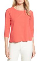 Women's Bobeau Scallop Hem Top - Red