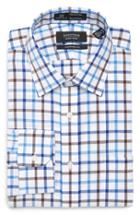 Men's Nordstrom Men's Shop Smartcare(tm) Traditional Fit Check Dress Shirt .5 33 - Brown