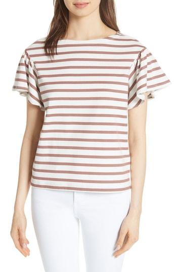 Women's Kate Spade New York Flutter Sleeve Stripe Tee - White