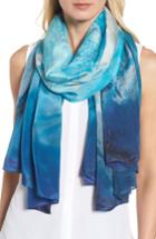 Women's Nordstrom Ocean Ombre Silk Wrap, Size - Blue