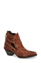 Women's Lane Boots Camilla Embroidered Bootie .5 M - Brown