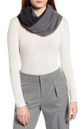 Women's Halogen Double Stitch Cashmere Infinity Scarf, Size - Black