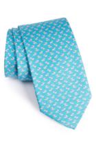 Men's Salvatore Ferragamo Dog Print Silk Tie, Size - Blue/green
