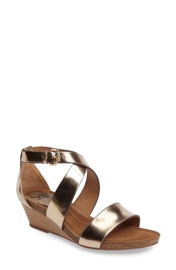 Women's Sofft Vita Strappy Wedge Sandal .5 M - Metallic