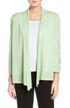 Women's Ming Wang Stripe Jacquard Knit Jacket - Green