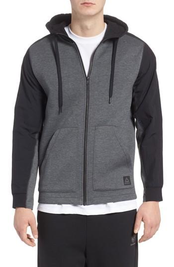 Men's Reebok Training Supply Zip Hoodie, Size - Grey