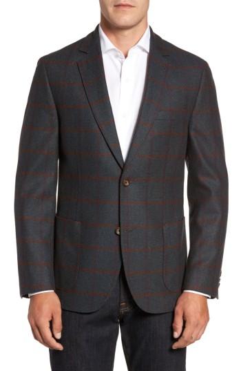 Men's Flynt Classic Fit Windowpane Wool Sport Coat R - Green