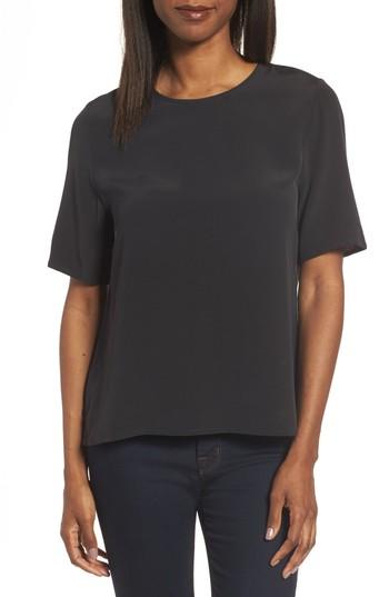 Women's Eileen Fisher Tencel Blend Top, Size - Black