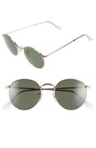 Men's Ray-ban 50mm Round Sunglasses - Gold/ Green