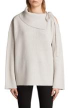 Women's Allsaints Sura Tie Neck Sweatshirt - Beige