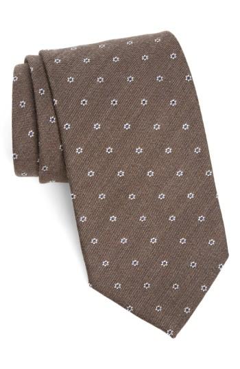 Men's Strong Suit Heather Floral Silk & Wool Tie, Size - Burgundy