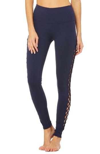 Women's Alo Interlace Leggings - Blue
