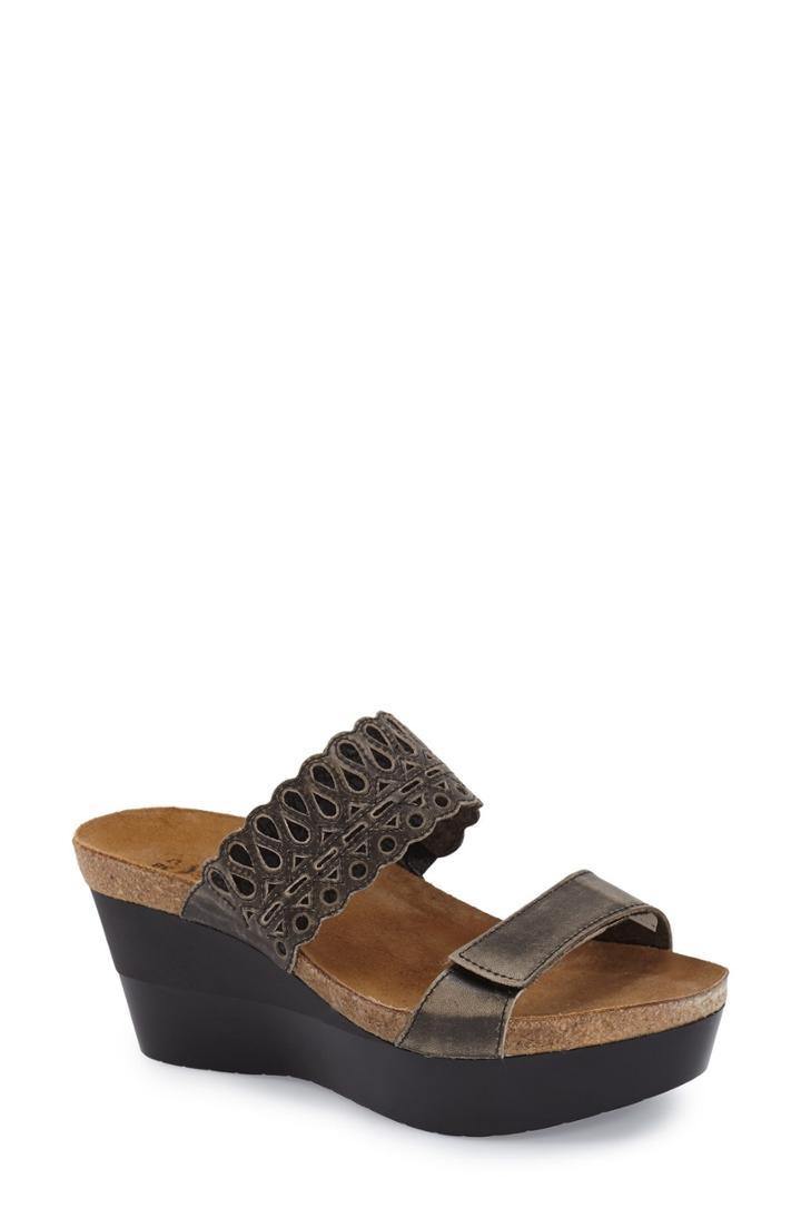 Women's Naot 'rise' Platform Wedge Sandal Us / 42eu - Grey