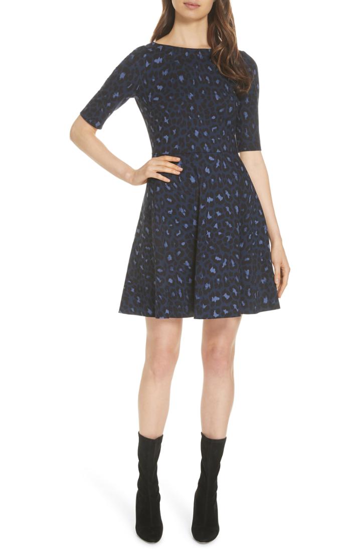 Women's Kate Spade New York Leopard Print Lace-up Ponte Dress